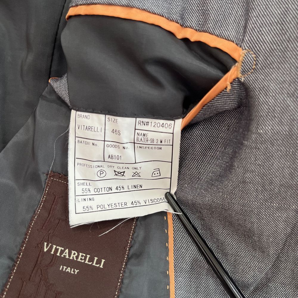 Vitarelli Italian Mens Blazer Jacket Vitarelli Mens Gray Elbow Patch Blazers 396 - Picture 10 of 13